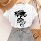 Women's Africa Is The Root Of The World Art Print Cotton Casual T-Shirt