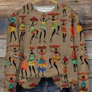 Women's African Tribal Ethnic Style Printed Casual Sweatshirt