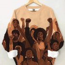 Women's Black History Month Black Power Print Casual Sweatshirt