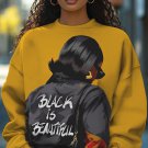 Women's Black Is Beautiful Fashion Black Woman Back View Art Print Casual Sweatshirt