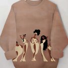 Women's Black Queen Hercules Art Print Casual Sweatshirt