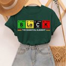 Women's Black The Essential Element Print Cotton Casual T-Shirt