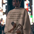 Women's Black Women Power Art Print Casual Sweatshirt
