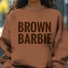 Women's Brown Barbie Print Casual Sweatshirt