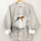 Women's Coffee Lover Art Print Cozy Sweatshirt
