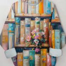 Women's Colorful Book And Flowers Art Print Casual Sweatshirt