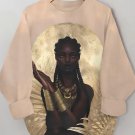 Women's Egyptian Black Woman Gold Print Cozy Sweatshirt