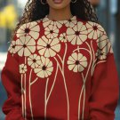 Women's Fun Art Floral Print Casual Sweatshirt