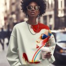 Women's Fun Art Side Face Profile Print Cozy Sweatshirt