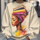 Women's Girl and Books Splash-Ink Art Print Cozy Sweatshirt