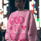 Women's God Is Good Art Print Casual Sweatshirt