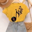 Women's Jazz Records Art Print Cotton Casual T-Shirt