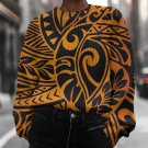 Women's Leaf Pattern Art Print Knit Sweatshirt
