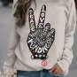 Women's Peace Love Hope Faith Joy Kindness Print Cotton Long Sleeve T-Shirt Thin Sweatshirt