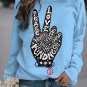 Women's Peace Love Hope Faith Joy Kindness Print Cotton Long Sleeve T-Shirt Thin Sweatshirt