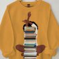 Women's Reading Lover Graphic Print Cotton Long Sleeve T-Shirt Thin Sweatshirt