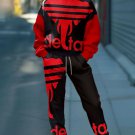 Women's Red Elephant Print Sweatshirt Casual Pants Matching Set
