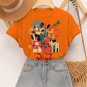 Women's Retro Instrumental Music Playing Jazz Print Cotton Casual T-Shirt