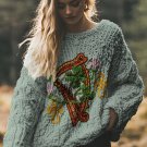 Women's St. Patrick's Day Celtic Harp Clover Print Knit Sweatshirt