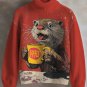 Women's The Otter Was Burned By The Coffee Print High Neck Knit Sweatshirt