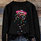 Women's Universe UFO Love Art Print Casual Sweatshirt