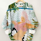 Women's Vacation Style Girl Reading Print Casual Sweatshirt