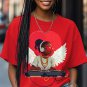 Women's Valentine's Day DJ Print Cotton Casual T-Shirt