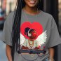 Women's Valentine's Day DJ Print Cotton Casual T-Shirt