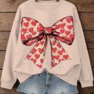 Women's Valentine's Day Love Butterfly Print Cotton Long Sleeve T-Shirt Thin Sweatshirt