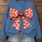 Women's Valentine's Day Love Butterfly Print Cotton Long Sleeve T-Shirt Thin Sweatshirt