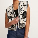 Women's Vintage Floral Pattern Knitted Vest