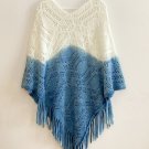 Women's Casual Color Block Tie-Dye Hollow Out Fringe Knitted Shawl