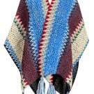 Women's Colorful Ethnic Tassel Knit Blanket Cardigan Shawl