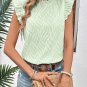 Women's Casual Textured Ruffle Trim Chiffon Tank Top