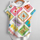 Women's Cute Food Stamps Print Hooded Tank Top