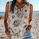 Women's Mermaid Vacation Art Print Casual Tank Top