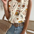 Women's Tarot Card Pattern Art Print Casual Tank Top
