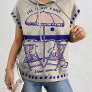 Women's Vacation Life Is Not A Race Print Hooded Tank Top