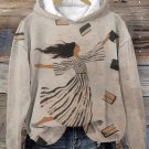 Women's Girl and Books Print Cozy Hoodie
