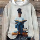 Women's Girl Reading Lover Art Print Cozy Hoodie