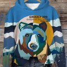 Women's Grizzly 399 Queen Of The Tetons 1996-2024 Art Print Casual Hoodie