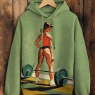 Women's Gym Weight Lifting Girl Print Hoodie