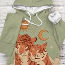 Women's Valentine's Day Tigers Print Casual Hoodie