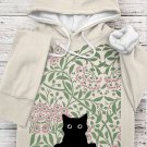 Women's William Morris Floral Cat Print Cozy Hoodie