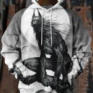 Men's Comics Darkness Werewolf Print Casual Hoodie