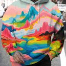 Men's Multicolor Fantastic Scenery Art Print Casual Hoodie