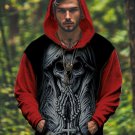 Men's Skull Praying Christ Cross Print Casual Hoodie