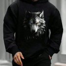Men's Wolf Graphic Mysterious Art Print Casual Hoodie