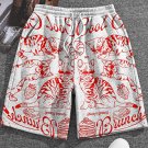 Men's Cool Cat Graffiti Food Art Print Casual Shorts