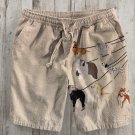 Men's Dog Walking On A Leash Art Print Casual Shorts